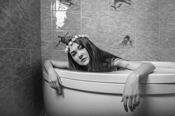 Home photos of teenagers in the bathroom