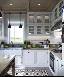 White kitchen design in a country house