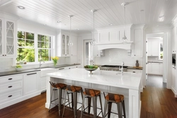 White kitchen design in a country house