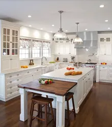 White kitchen design in a country house