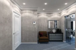 Decorative plaster in the hallway of a Khrushchev building photo