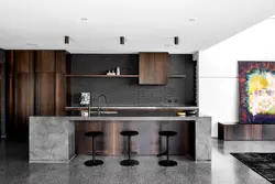 Mətbəx Interyerində Loft Beton