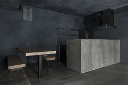 Loft concrete in the kitchen interior