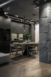 Loft concrete in the kitchen interior