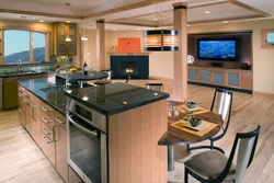 Kitchen design in the center of the room