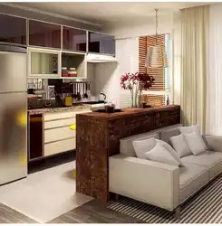 Kitchen design in the center of the room