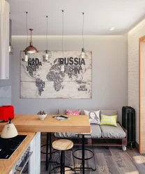 Divan ilə loft mətbəx dizaynı