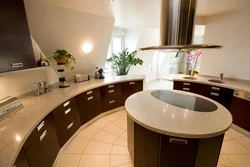 Kitchen design with round wall