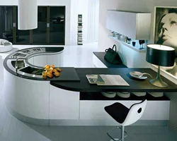 Kitchen design with round wall