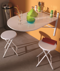 Design of folding tables for the kitchen