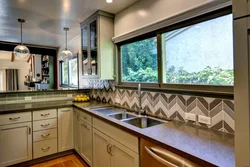 Kitchen design with radiator in the middle