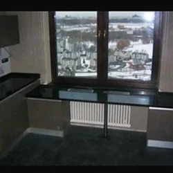 Kitchen design with radiator in the middle