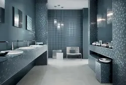 Bath design in gray mosaic