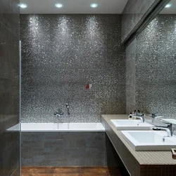 Bath design in gray mosaic