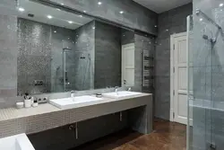 Bath design in gray mosaic