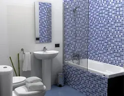 Bath design in gray mosaic