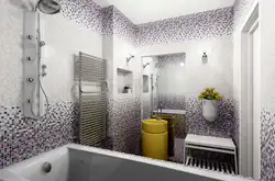Дизайн ванны в серой мозаике