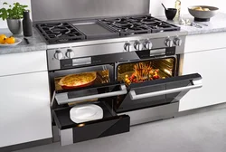 Stove near the oven kitchen design