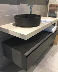 Bathtub design made of porcelain stoneware countertops