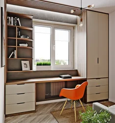 Design around the window in the bedroom