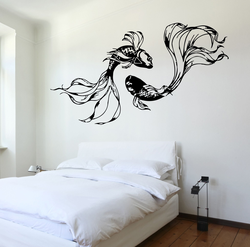 Bedroom wall design stencil