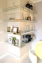 Кухня С Стеклянными Полками Дизайн