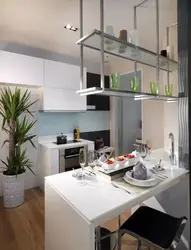 Кухня с стеклянными полками дизайн