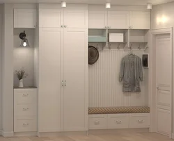 Hallway wardrobe and ottoman design