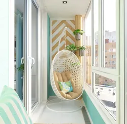 Loggia design with hanging chair