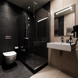 Bathroom design with black cabinet