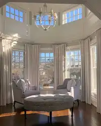 Living room design with round window