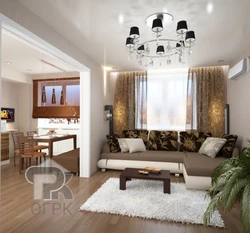 Design of three-ruble note with kitchen living room