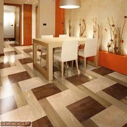 Oshxona dizayni plitkalari va linoleum