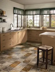 Kitchen design tiles and linoleum