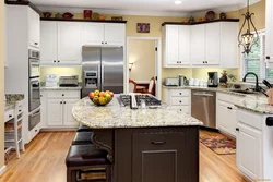 Kitchen Design With Refrigerator And Table