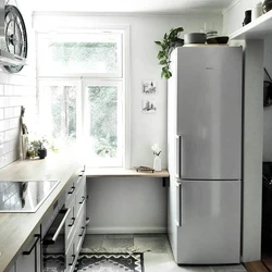 Kitchen Design With Refrigerator And Table