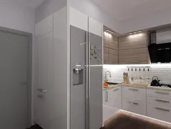 Kitchen Design With Pencil Case And Refrigerator