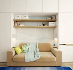 Дизайн Гостиной С Диваном И Шкафом