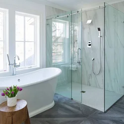 Bathroom design with bathtub enclosure