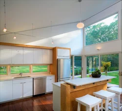 Ceiling design for kitchen with window