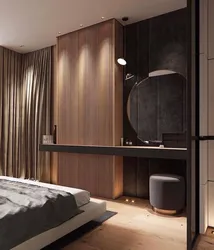 Bedroom design with wardrobe and table