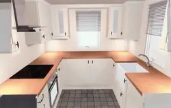 Qazan Ilə U Formalı Mətbəx Dizaynı