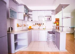 U-shaped kitchen design with boiler