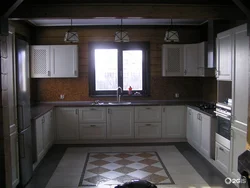 U-shaped kitchen design with boiler