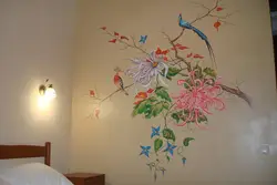 Drawings on the wall in the apartment with your photos