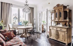 Apartment interior with antique furniture