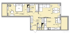 Design Of A Three-Room Apartment With Two Balconies