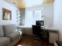 Office design in an apartment with one window