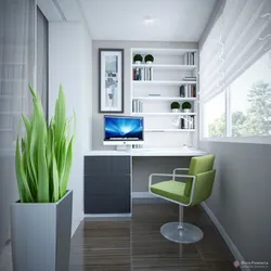 Office design in an apartment with one window
