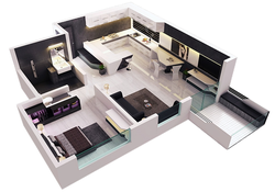 Apartment design by room layout